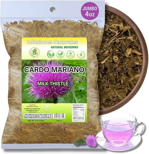 Cardo Mariano Herb Tea | Vegan | 100% Pure & Natural Cardo Marin - Milk Thistle Loose Tea 4oz (113g)