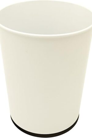 Bath Bliss 5 Liter Small Wastebasket | Round Open Top | Trash Can | Bathroom | Bedroom | Kitchen | Office | Dorm | Disposal Waste Bin | Garbage | White