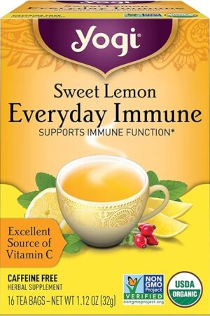 Yogi Tea Organic Sweet Lemon Immune Everyday Tea, 16 CT