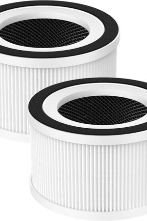 2 Pack H13 True HEPA Replacement Filter Compatible with Afloia Fillo/Halo/Mooka Allo Air Purifier, 3-in-1 Pre-Filter, H13 True HEPA, and Activated Carbon