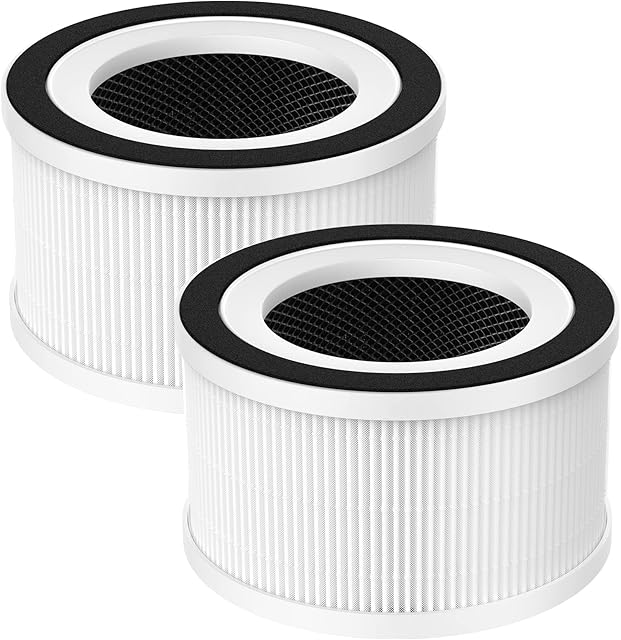 2 Pack H13 True HEPA Replacement Filter Compatible with Afloia Fillo/Halo/Mooka Allo Air Purifier, 3-in-1 Pre-Filter, H13 True HEPA, and Activated Carbon