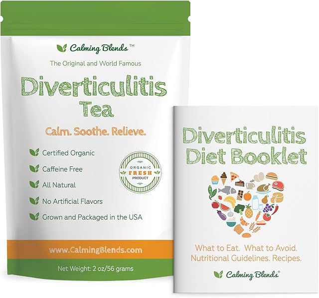 Calming Blends Diverticulitis Tea 1 Pack with Diet Booklet | Includes Diet Booklet