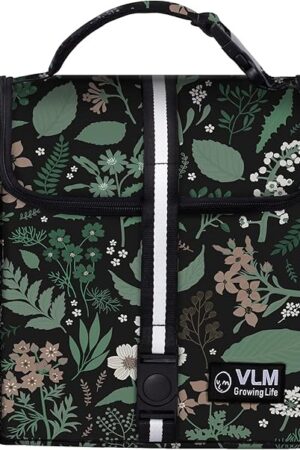 VLM Lunch Box for Women, Insulated Lunch Bag Women with Adjustable Shoulder Strap, Cute Lunch Tote Bag for Work,Picnic,Camping