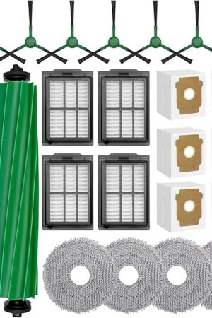 23PCS Replacement Parts Kit for iRobot Roomba Plus 505/405 Combo Robot Vacuum, Includes 2 Roller Brushes, 4 Mop Pads, 4 HEPA Filters, 6 Side Brushes, 6 Vacuum Bags, 1 Cleaning Tool