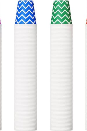 500 Pack 5oz Paper Cups, Multicolor Paper Disposable Cups, Small Mouthwash Cups, Cold Beverage Drinking Cup for Party, Travel and Event (Strip)
