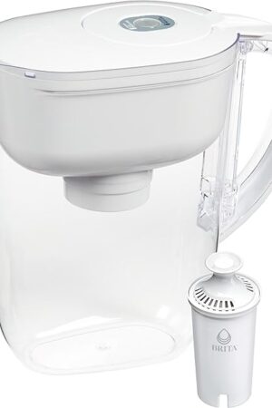 Brita Metro Water Filter Pitcher with SmartLight Change Indicator, BPA-Free, Replaces 1,800 Plastic Water Bottles a Year, Lasts Two Months, Includes 1 Filter, Small - 6-Cup Capacity, White