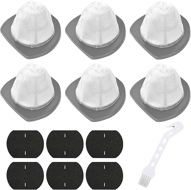6 PACK 2033 Replacement Filter Compatible with Bissell Featherweight Stick Lightweight Bagless Vacuum Cleaner 20331, 20333, 20334, 20336, 20339, 2033M,6 Mesh Filter 6 Foam Filters, Replace No.1611508