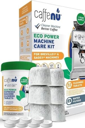 Breville Compatible Cleaning Tablets & Water Filter. 52 Espresso Machine Cleaning Tablets & 6 Breville Filters for Espresso Machine. Removes Build-up & Filters Water Impurities. Years Supply.