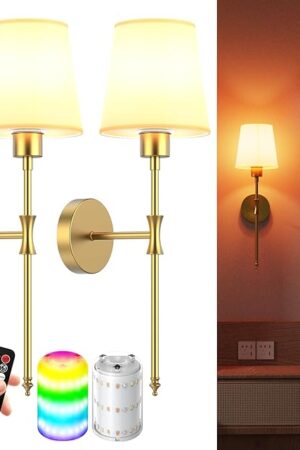 Wall Sconces LED Wall Lamp Wireless Sconce 1800K-6000K Set of Two