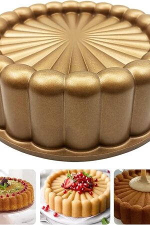 Charlotte Cake Mold, 9 Inch Cake Pan Aluminium Kitchen Accessories Decoration Christmas Wedding Valentine’s 3D Charlotte Cake Pan (Flower Shape)