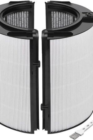 360° Combi Glass True H13 HEPA + Carbon Filter for Dyson TP10 HP10 HP09 TP09 HP07 TP07 TP06 HP06 PH04 PH03 PH02 PH01 DP04 HP4B PH3A TP7A TP7C TP4A TP4B PH2 HP2 PC2 PC1 HP1, 2-in-1 Replacement Filter
