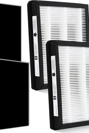 2-Packs Replacement Idylis Air Purifier Hepa Filters B (2 HEPA + 2 Carbon filters),Fit for Idylis Air Purifiers AC-2125,AC-2126,IAP-10-150,iap-10-125,Model #iaf-h-100b,ac2126,ac2125,type b