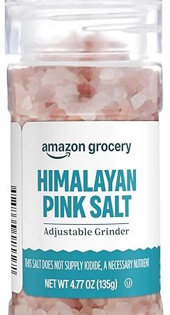 Amazon Grocery, Himalayan Pink Salt Adjustable Grinder, 4.77 Oz (Previously Amazon Fresh, Packaging May Vary)