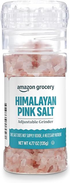 Amazon Grocery, Himalayan Pink Salt Adjustable Grinder, 4.77 Oz (Previously Amazon Fresh, Packaging May Vary)