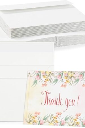 The Prudiut 20 Sets Watercolor Cards with Envelopes, 140 lb/300 GSM Watercolor Paper Cards, 4x6 Inch Foldable Blank Cards and Envelopes for Greeting Card, Wedding Invitations, Thank You Card
