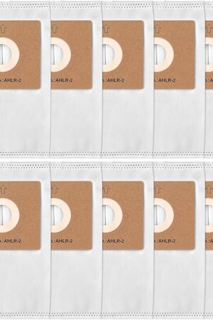 10 Pack Replacement AHLR-2 HEPA Filter Bags for Atrix AHSC-1 Lil' Red Vacuum Cleaner 2-Quart White