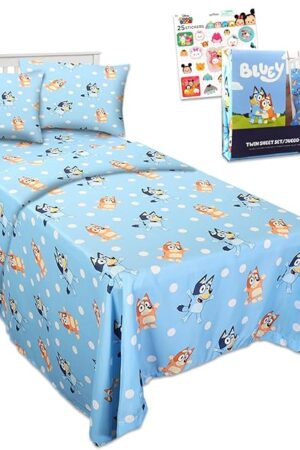 Bluey Twin Bedding Set Bed Sheets Flat Sheet Fitted Sheet Pillowcase