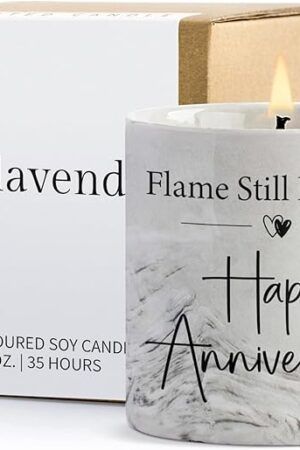 Anniversary Candle - Aniversario Gifts for Men, Women & Couples - Romantic Gifts for Him, Her - 6oz