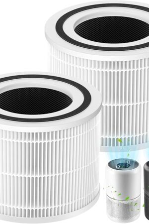 Core 300 Replacement Filter, Compatible with LEVOIT Core 300/300S Air Purifier，3-in-1 H13 Grade True HEPA Replacement Filter, Compare to Part No. Core 300-RF, White,2 pack