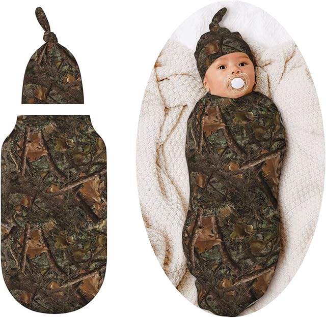 Camo Swaddle Blankets Newborn Soft Baby Girls Boys