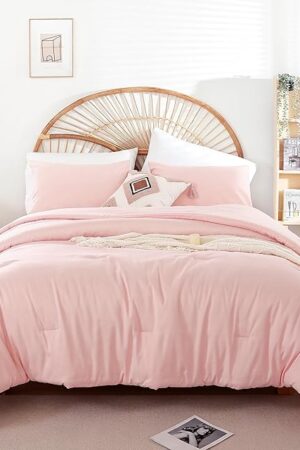 weigelia Pink Comforter Full Size All-Season Bedding for Girls Teens Women