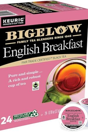 Bigelow Tea English Breakfast Black Tea Keurig K-Cup Pods, Caffeinated Tea Keurig Tea Pods, 24 Count Box (Pack of 1)