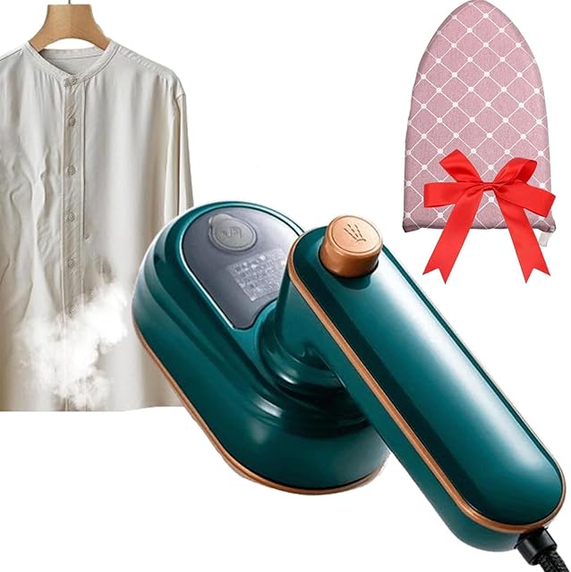 Cumuul Pure Steamer for Clothes, Travel Small Puresteamer (Steamer for Clothes & Iron 2in1)(1000w Travel Steam Iron, 50ml For 20 Min Steam) White And Green, 120v (Green)