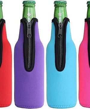 6 Pack Beer Bottle sleeves - FRRIOTN Neoprene Insulated Holder for 12oz Bottle - Keeps Beer Cold and Hands Warm(Colorful)