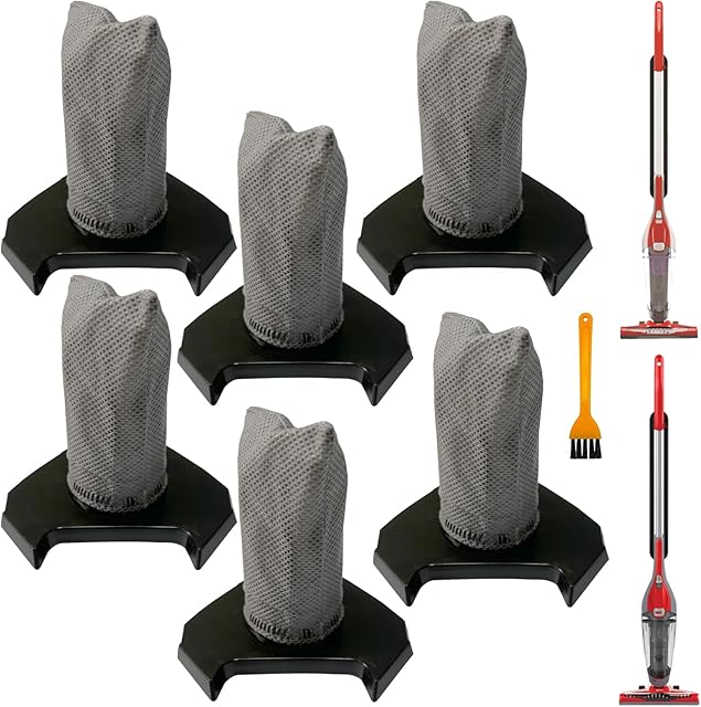 6 Pack F114 Vacuum Filter Compatible with Dirt Devil Power Express Lite Vacuum Cleaner SD22020, SD22020B, and SD22030, 6 Pack F114 Filter & 1 Pack Dust Brush