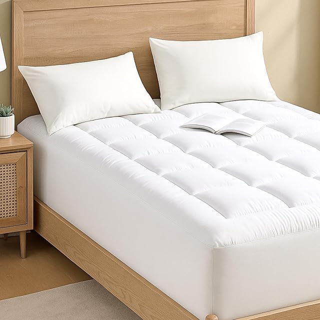 Casa Platino King Size Mattress Topper, Protector and Encasement with Zipper, Deep Pocket King Mattress Protector fits up to 20" Mattress, Leak-Proof