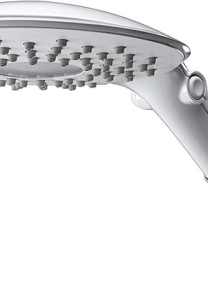 Waterpik Flexible Arm Rainfall FlexNeck Shower Head with 7.5 Inch Large Shower Face, Adjustable Height with Easy DIY Installation, 1.8 GPM White, CF-201E