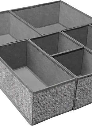 Criusia Drawer Organizer Storage Box Gray 6 Bins