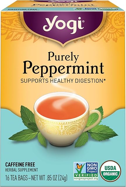 Yogi Purely Peppermint Tea 16BAGS NET WT 0.85OZ (24G)