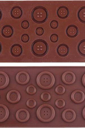 YIMINGMOLD 2Pcs Button Silicone Chocolate Molds For Chocolate Candy