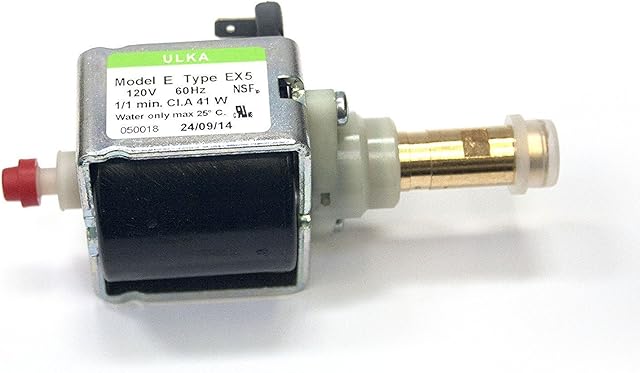 Ulka EX5 Solenoid Vibratory Pump 120V 41W - Brass Output - Suitable for Rancilio Silvia Espresso Machine