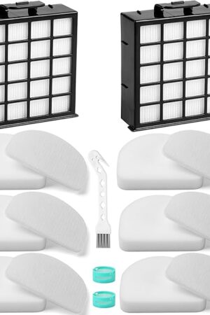 AZ4002 AZ4000 AZ4002W HEPA Filter Replacement Compatible with Shark POWERDETECT Upright Vacuum Cleaner and Shark Powered Lift-Away Heavy Duty Vacuum Suction, 6 Foam, 6 Felt, 2 HEPA, 2 Odor Cartridge