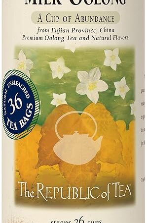 The Republic of Tea Milk Oolong Tea Tin, 36 Tea Bags | Naturally Caffeinated