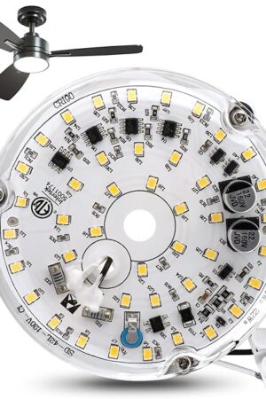 4 Inch 18w Universal Ceiling Fan Light Kit, 6000K 1800LM 120V LED Ceiling Fan Light Kit Replacement, Dimmable LED Retrofit Kit, Fan Light Kits for Ceiling Fan(White)