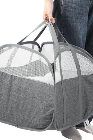Collapsible Laundry Baskets, 90L Large Foldable Laundry Basket, Tear-proof Pop Up Hampers for Laundry, Dirty Clothes Laundry Hamper for Bedroom, Bathroom, Dorm, Laundry Room, Travel or Camping Grey