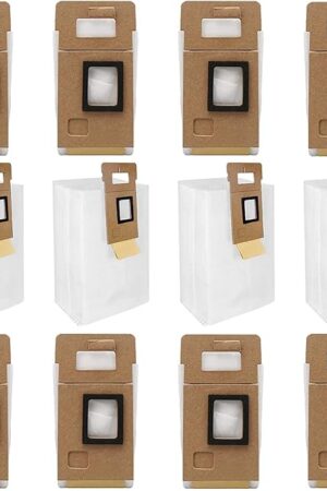 12 Pack Dust Bags - S7 Compatible with Roborock S7+ Vacuum Cleaner, 3L Large Capacity, Auto-Empty Dock