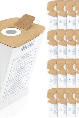 20 Pack Style MM Vacuum Bags Compatible with Eureka Style MM Eureka Mighty Mite 3670 and 3680 Series Canister Vacuums, Replaces Part # 60295, 60295A, 60295B 60295C, 60296 & 60297A