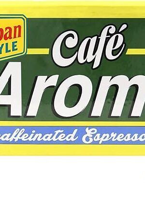 Café Aroma Decaf Dark Roast Espresso Ground Coffee, Authentic Cuban Style Coffee, Vacuum Sealed, 8.8oz, Perfect for Hot and Iced Coffee, 1-Pack