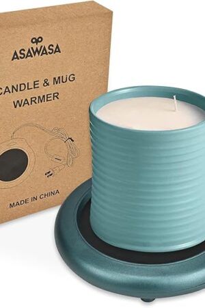 ASAWASA Candle Warmer for Large Jar, Coffee Mug Warmers, Safely Releases Scents Without a Flame, Melt The Candle Quickly, Enjoy Your Warm Coffee Tea. Gifts for Festival Birthday Women Men Mom Dad