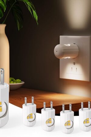 6-Pack LED Night Light Plug-in Wall Outlet Light, Soft White 3000K,Dusk to Dawn Nightlight,Ambient Lighting,Nightlight for Bedroom, Bathroom, Nursery, Hallway, Kitchen
