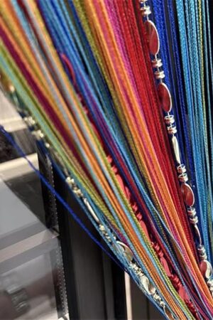 ave split 100cmX200cm Decorative Door String Curtain Beads Wall Panel Fringe Window Room Divider Blind for Wedding Coffee House Parts Door Divider Beads Tassel Screen Decoration (Colorfull 25)