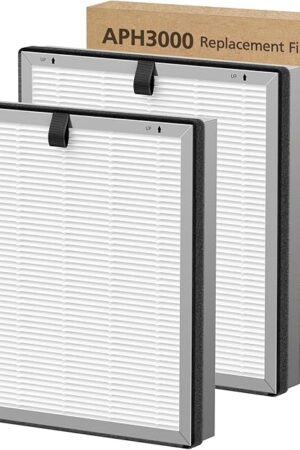APH3000 Replacement Filter Compatible with KNKA APH3000 Air Purifi-er, 3-IN-1 HEPA and Activated Carbon Filter for Dust Pollen Pet Dander Odor Smoke, 2 Pack