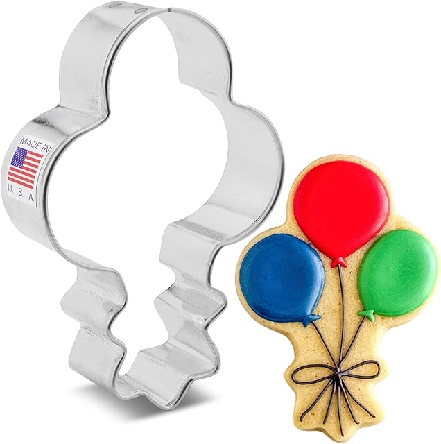Bunch of Balloons Cookie Cutter, 3.8" Made in USA by Ann Clark