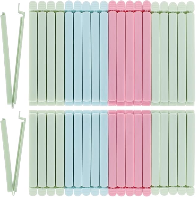 40 PCS Sealing Clip Bag Plastic Bag Chip Clips Large Size Food Bag Clips for Food Storage Kitchen and Home (5.9in x20, 4.72in x20)