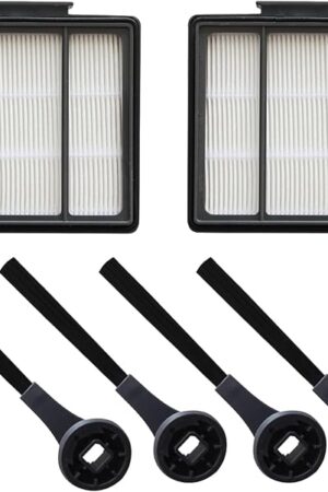 2 HEPA Filters and 4 Brushes Replacement for Shark IQ RV1001AE RV1000 RV1001 Robot Vacuum, Also Fit Shark RV1000 Series, RV912S, RV913S, AV1002AE, AV911S, UR1000SR, UR1005AE, QR1000 Series