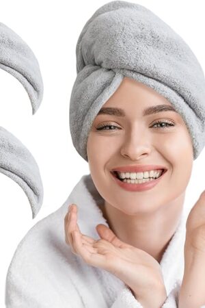 2 Pack Microfiber Hair Towel Hair Turban 10 inch X 26 inch